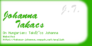 johanna takacs business card